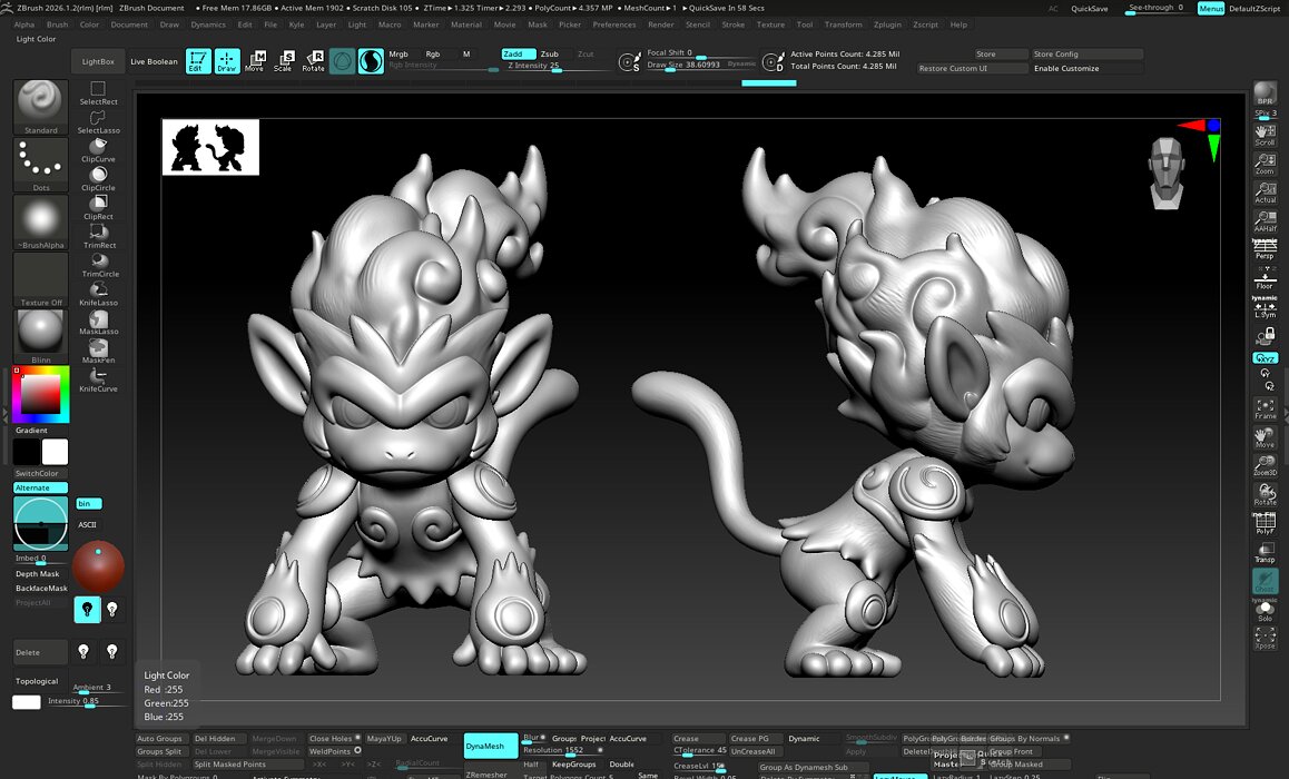 Infernape Chibi 3D Printable Model STL Model — view 4
