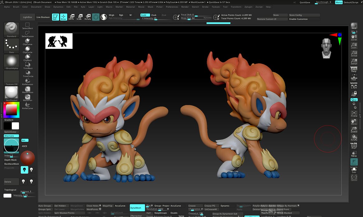 Infernape Chibi 3D Printable Model STL Model — view 5