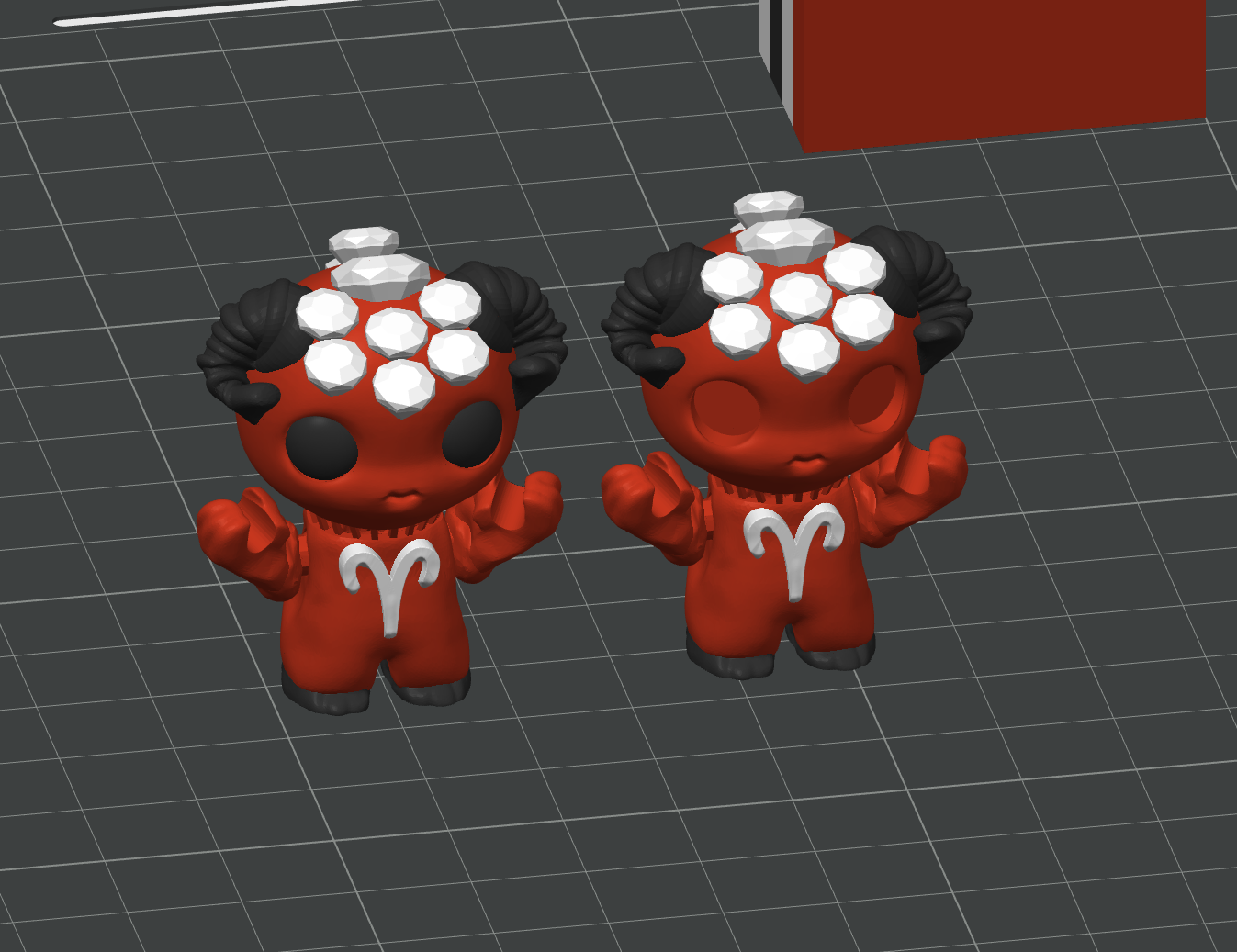 Aries Flexi Imp - Zodiac Imp Collection Part 2 - Keychain & Straw Buddy, No Supports 3D Print STL/3M 3MF Model