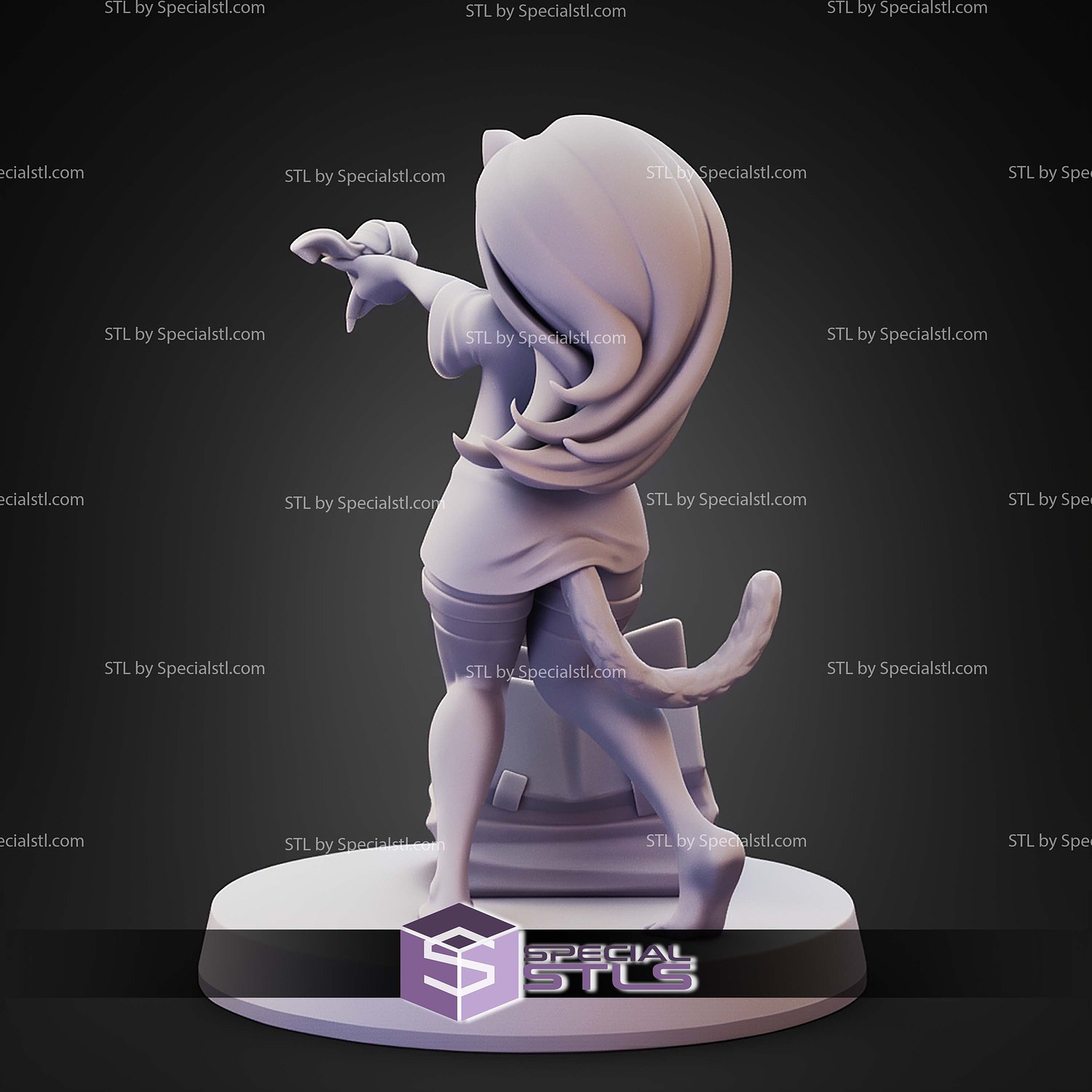 Pin Up Girl STL Collection Playful Alicia 3D Model — view 2