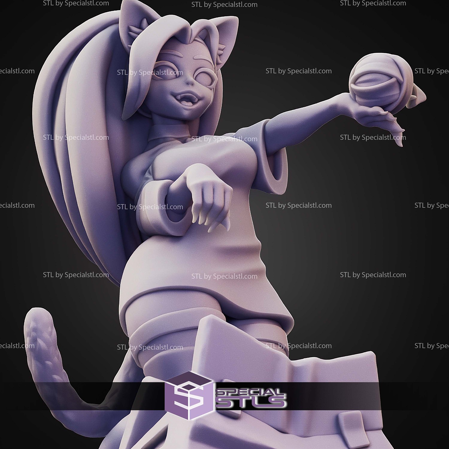 Pin Up Girl STL Collection Playful Alicia 3D Model — view 3