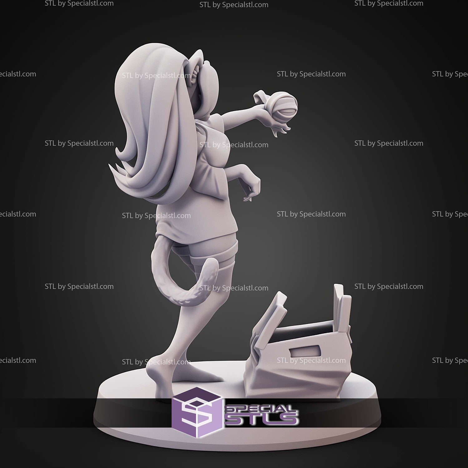 Pin Up Girl STL Collection Playful Alicia 3D Model — view 4