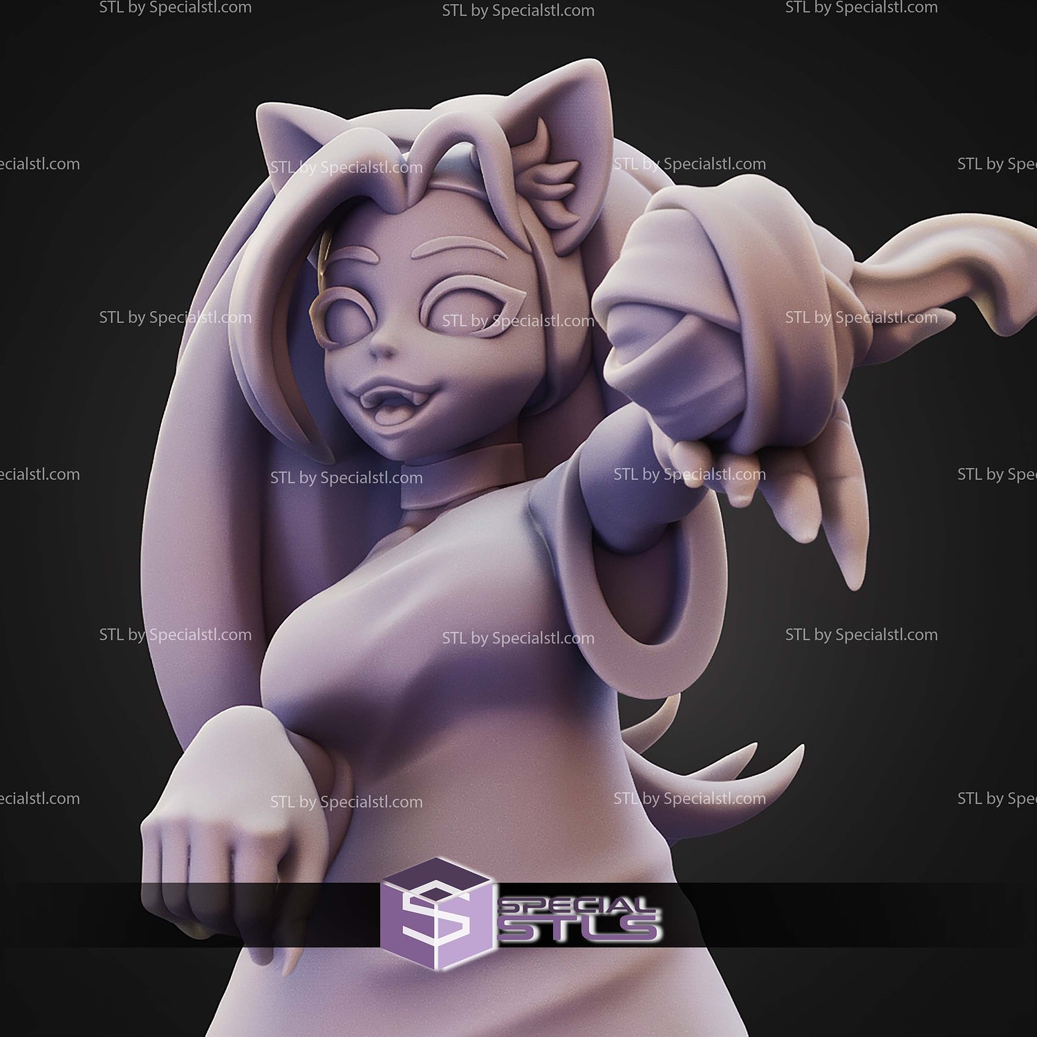 Pin Up Girl STL Collection Playful Alicia 3D Model — view 6