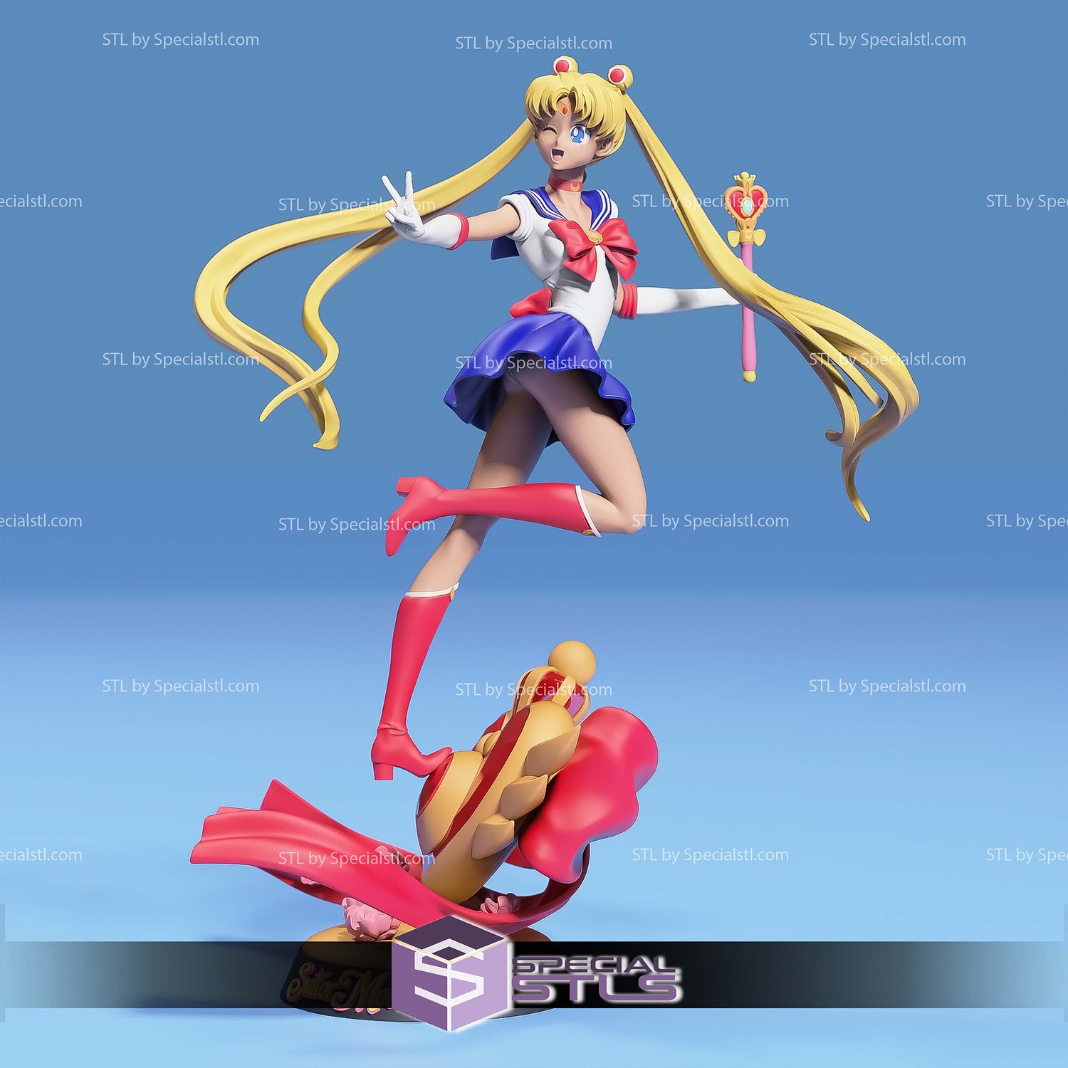 Sailor Moon Spiral Heart Moon Rod 3D Printer Files STL Model — view 4