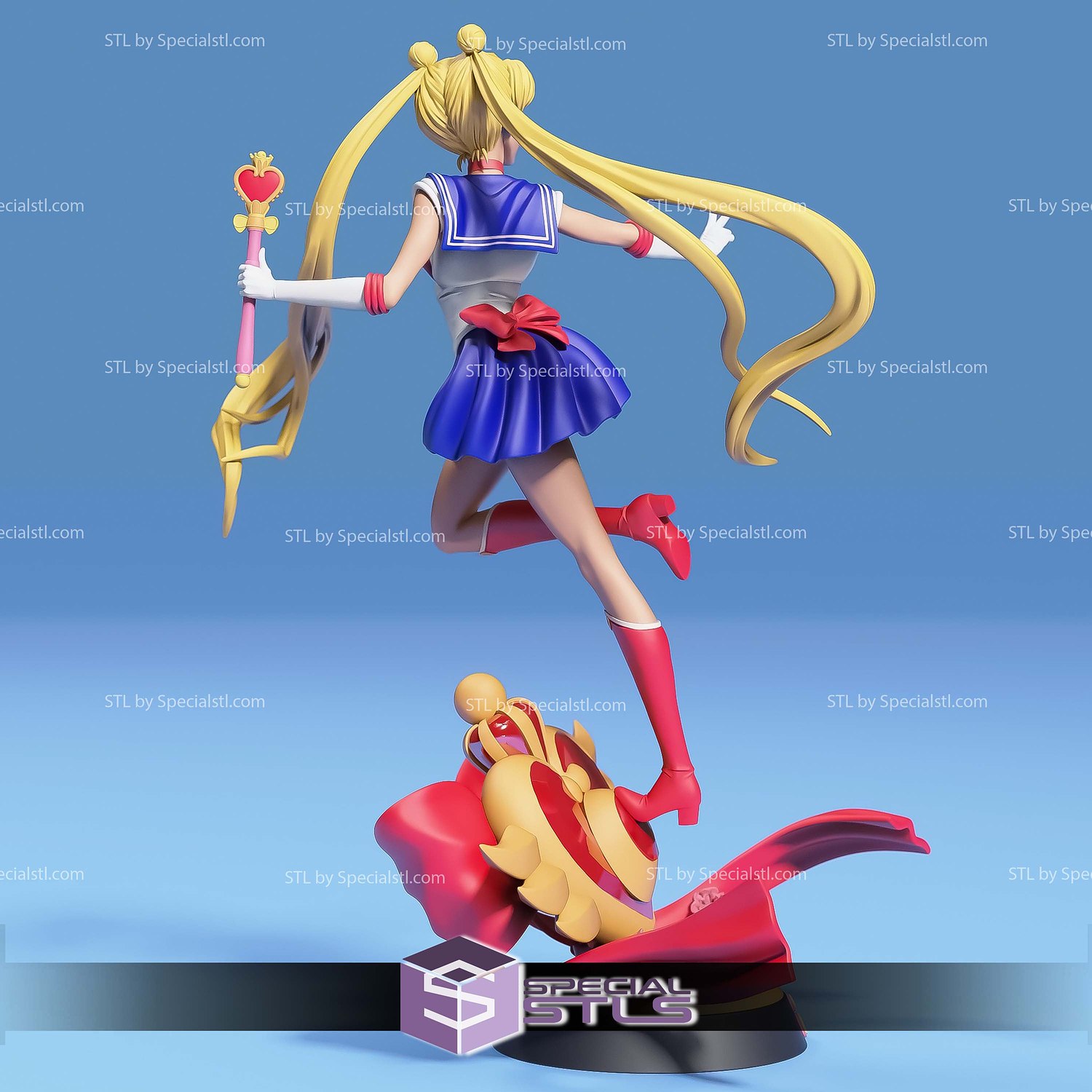 Sailor Moon Spiral Heart Moon Rod 3D Printer Files STL Model — view 6
