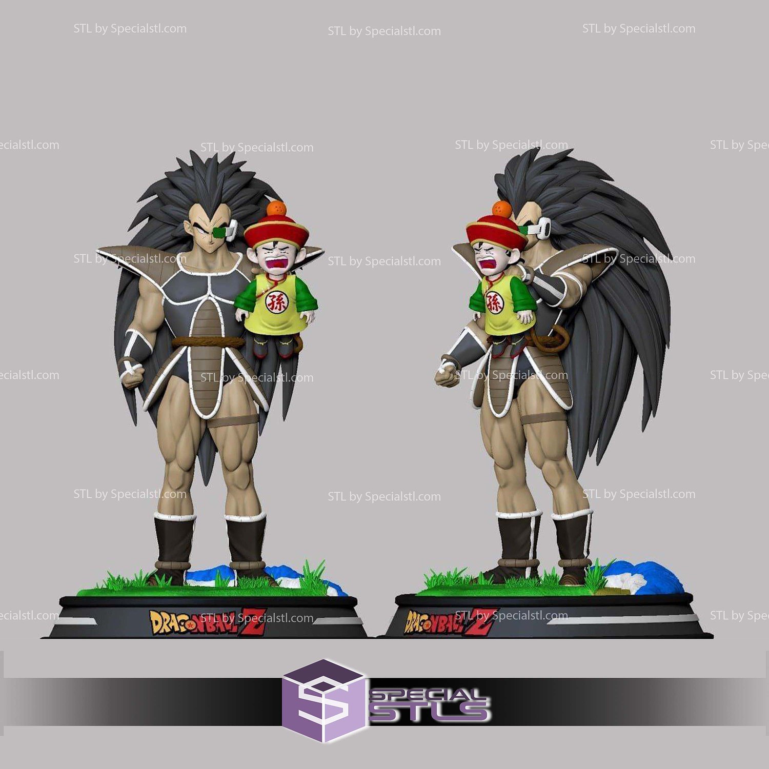 Raditz and Gohan Kid Digital STL Files 3D Model — view 2
