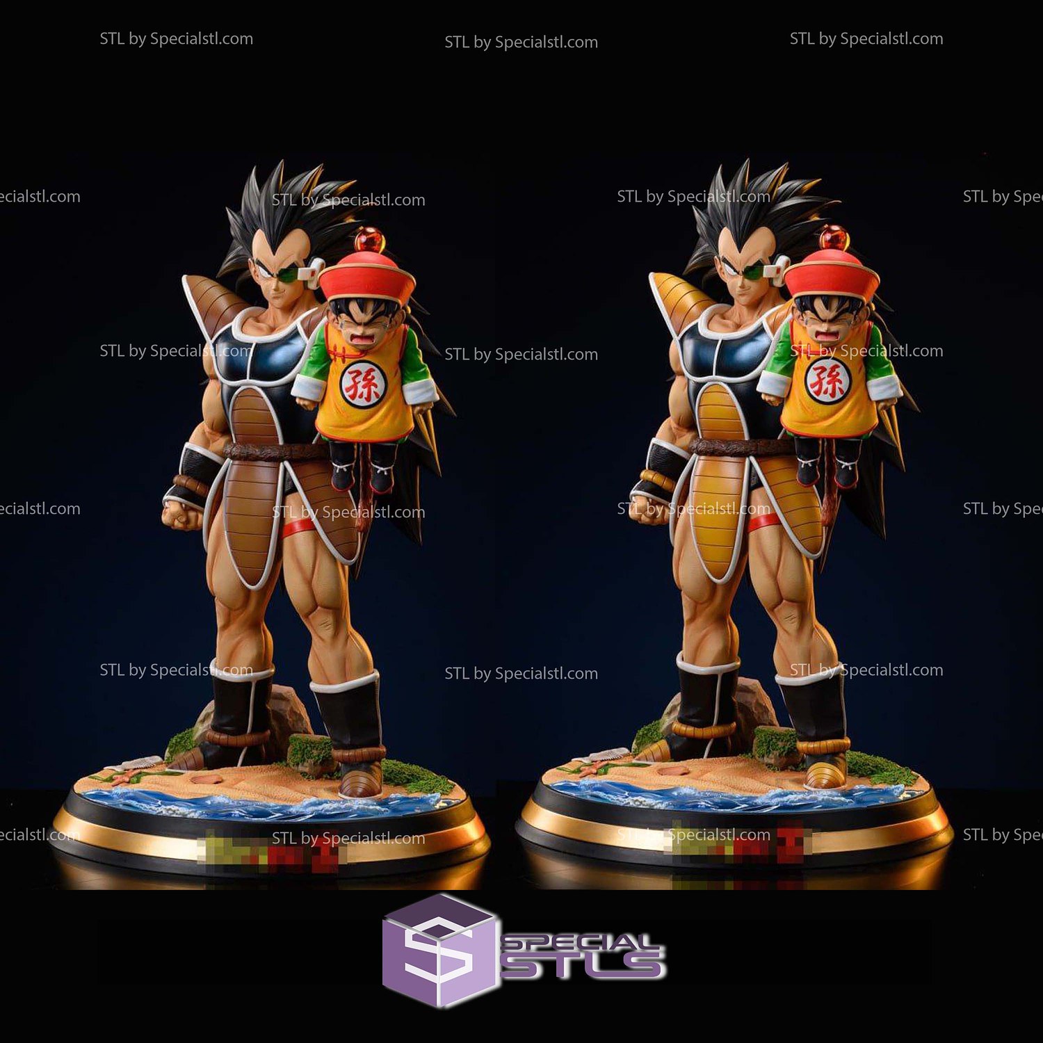 Raditz and Gohan Kid Digital STL Files 3D Model — view 3
