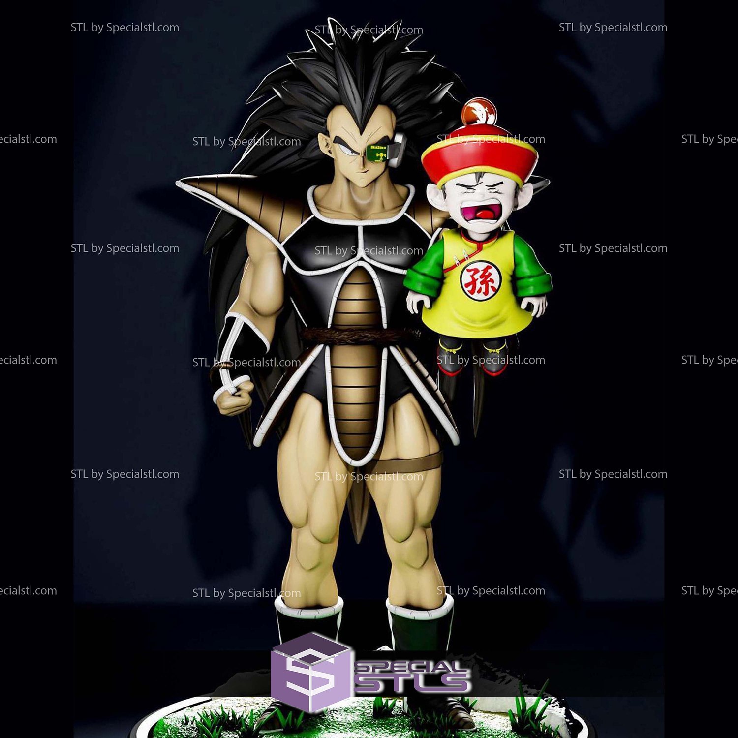 Raditz and Gohan Kid Digital STL Files 3D Model — view 4