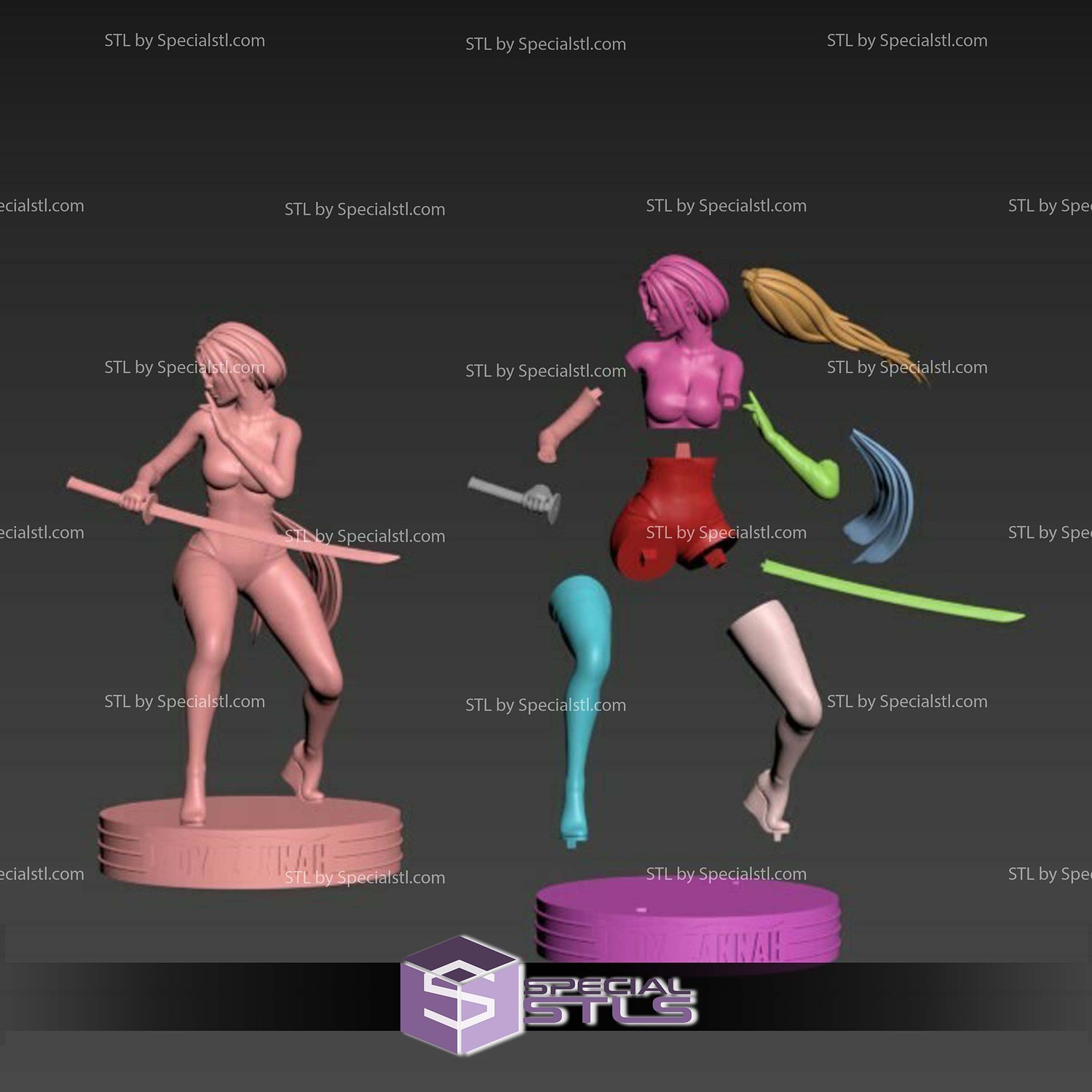Lady Zannah Zealot Wildcats STL Files 3D Model — view 2