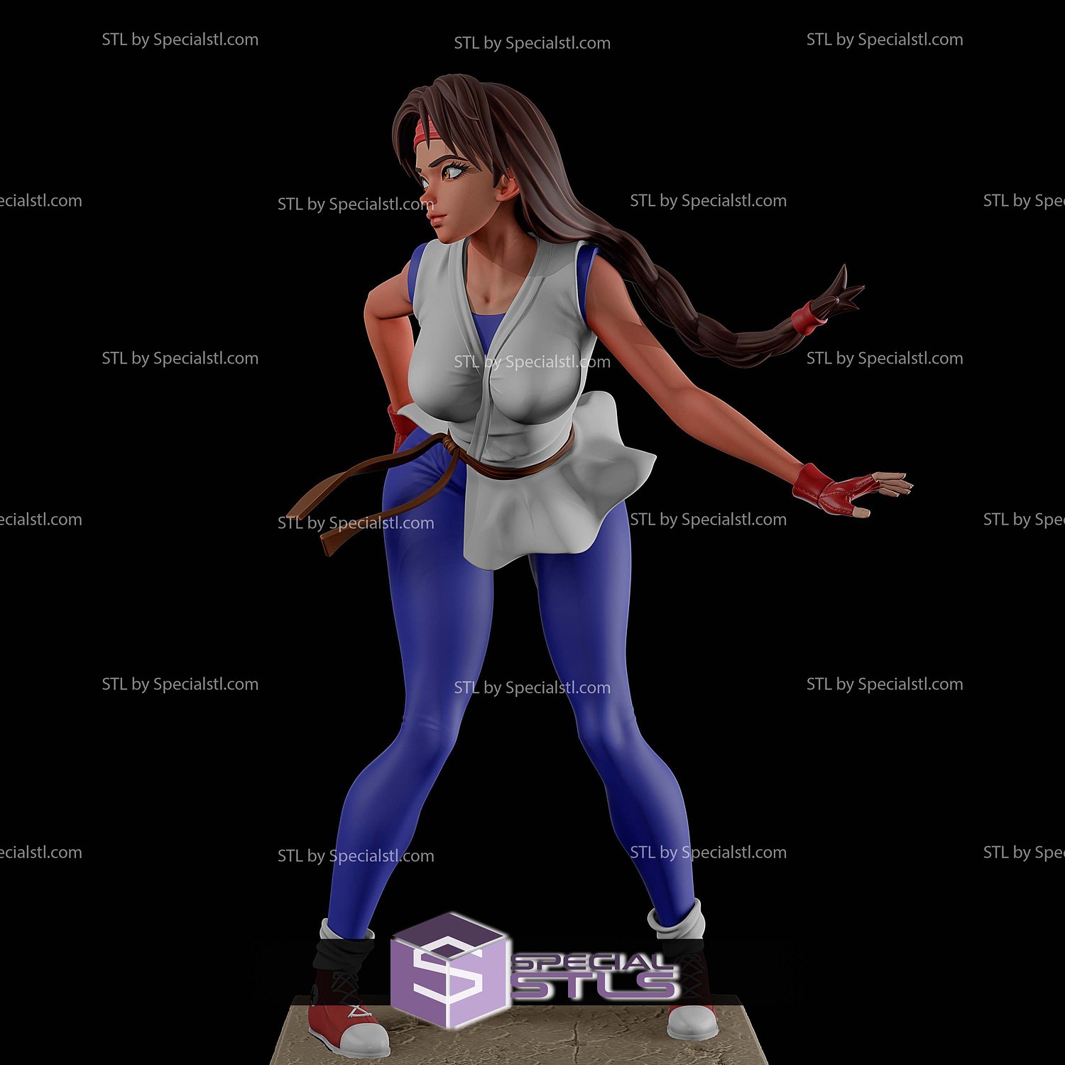 Yuri Sakazaki King of Fighter STL Files 3D Model — view 4