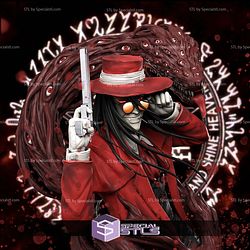 Alucard Hellsing and Gun STL Printer Files 3D Model