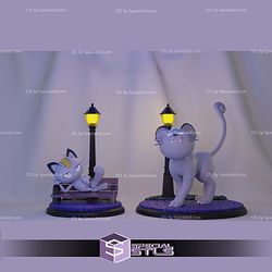 Basic Pokemon Collection - Alolan Meowth and Persian 3D STL Model