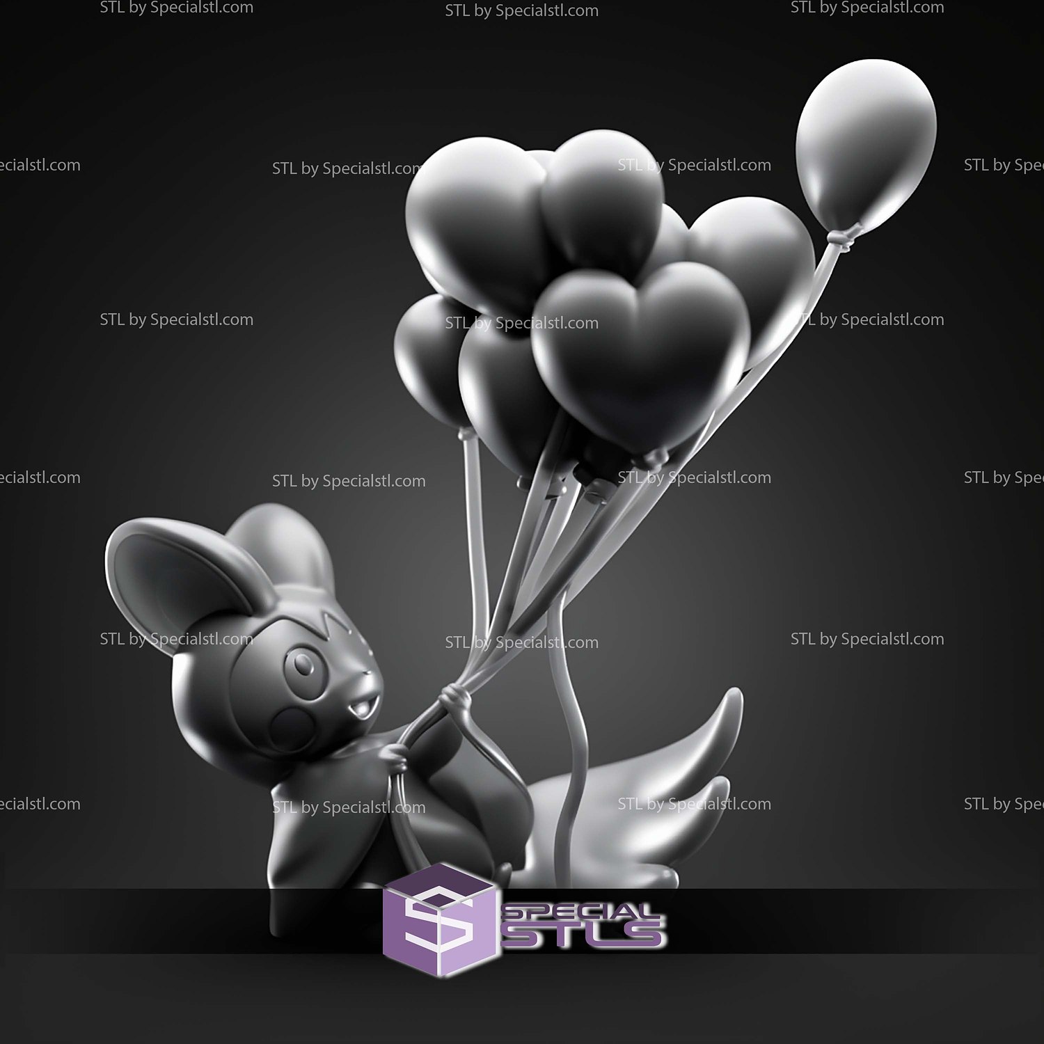 Basic Pokemon Collection - Banksy Emolga 3D STL Model — view 2
