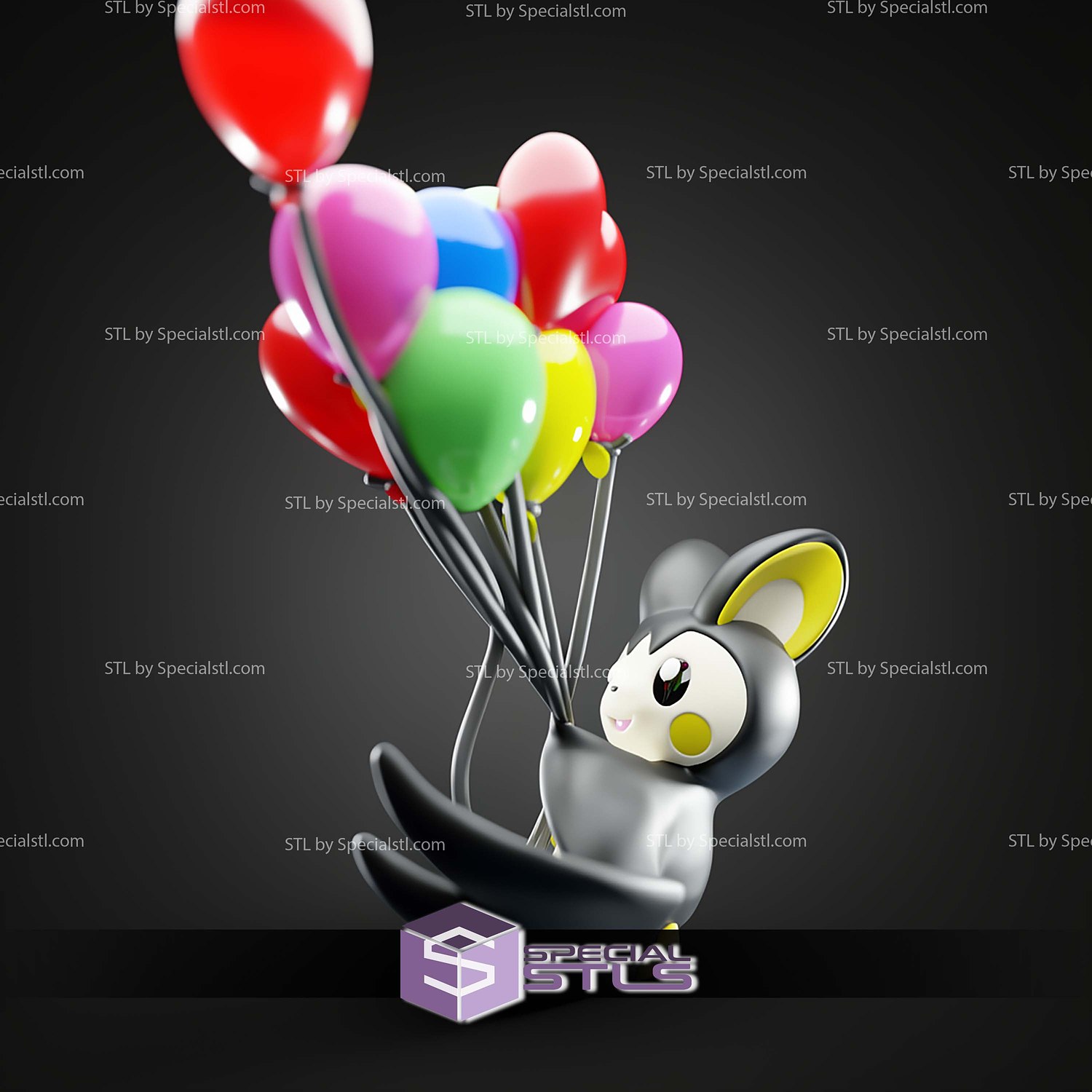 Basic Pokemon Collection - Banksy Emolga 3D STL Model — view 5