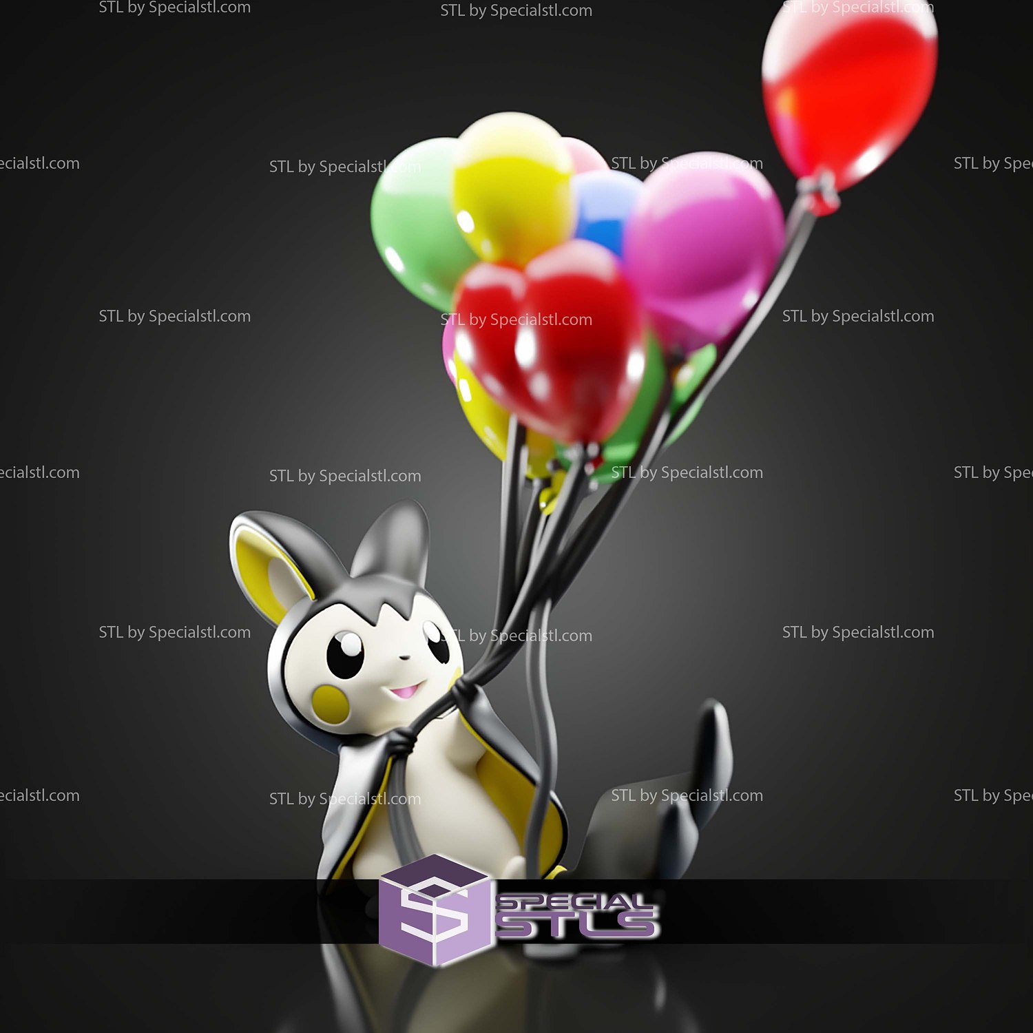 Basic Pokemon Collection - Banksy Emolga 3D STL Model — view 6