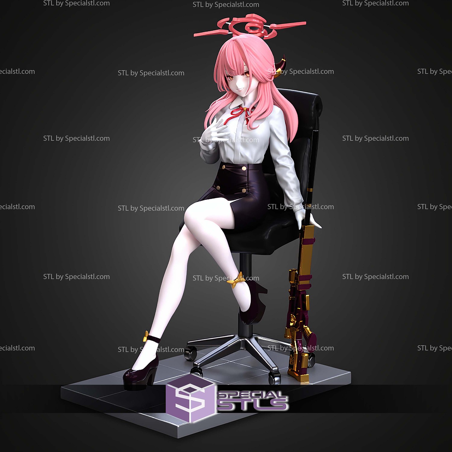 Rikuhachima Aru Blue Archive STL Files 3D Model — view 5