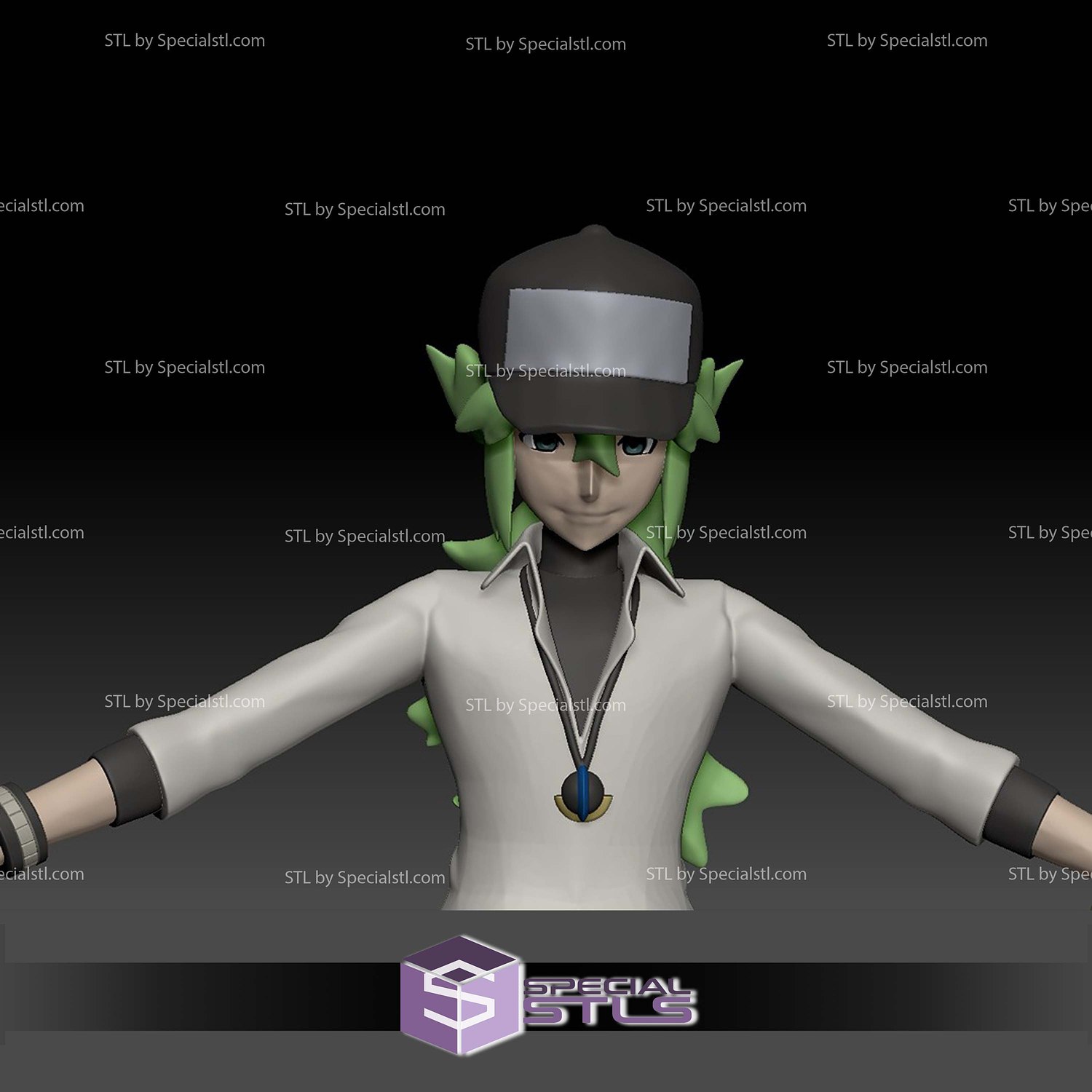 Pokemon STL Collection Unova Team Plasma N 3D Model — view 2