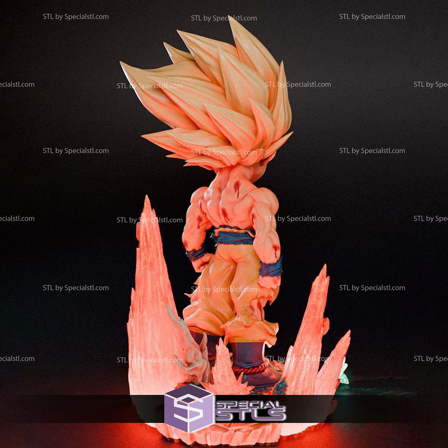 Goku Namek SSJ Chibi 3D Printer Files STL Model — view 3