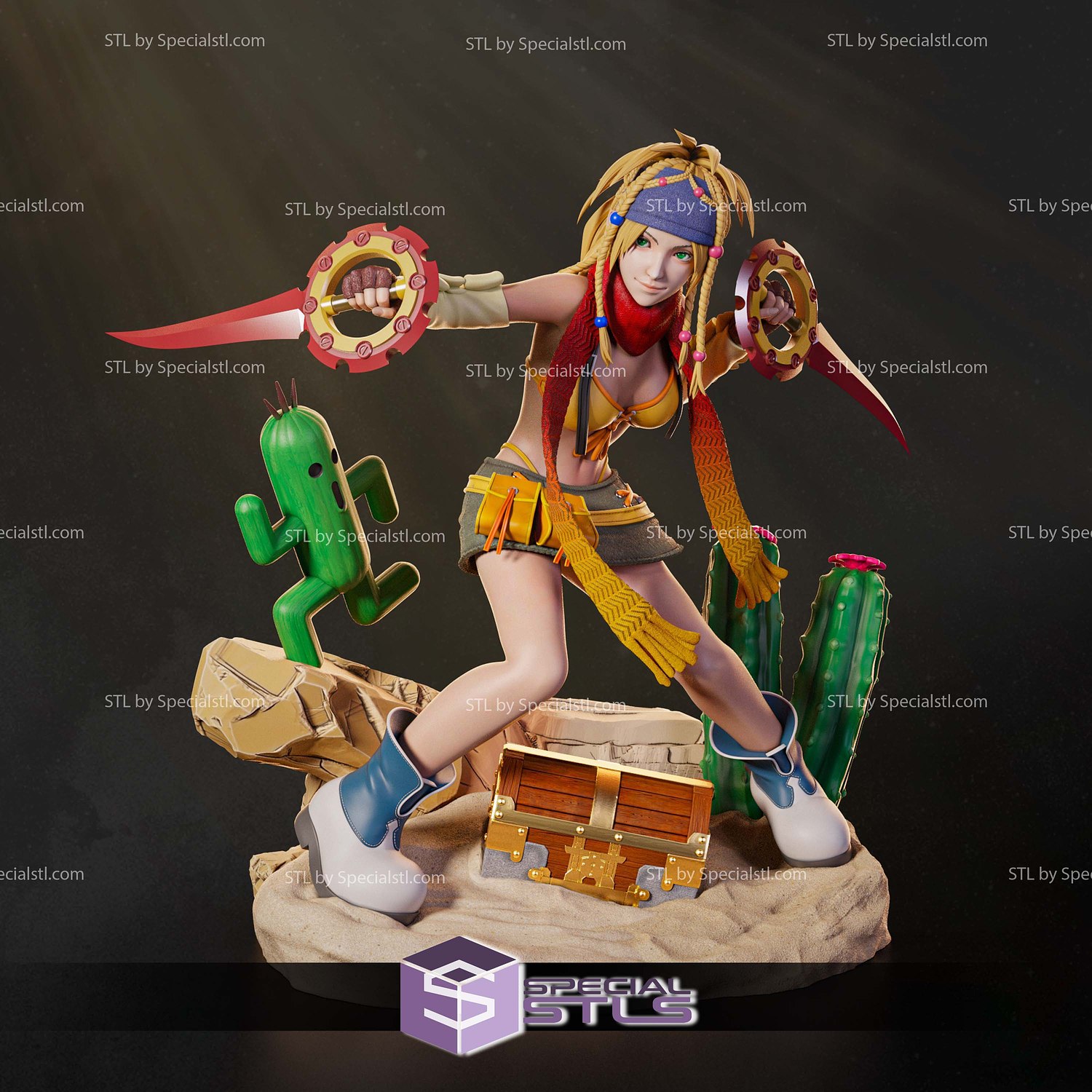 Rikku Final Fantasy STL Files 3D Model — view 2