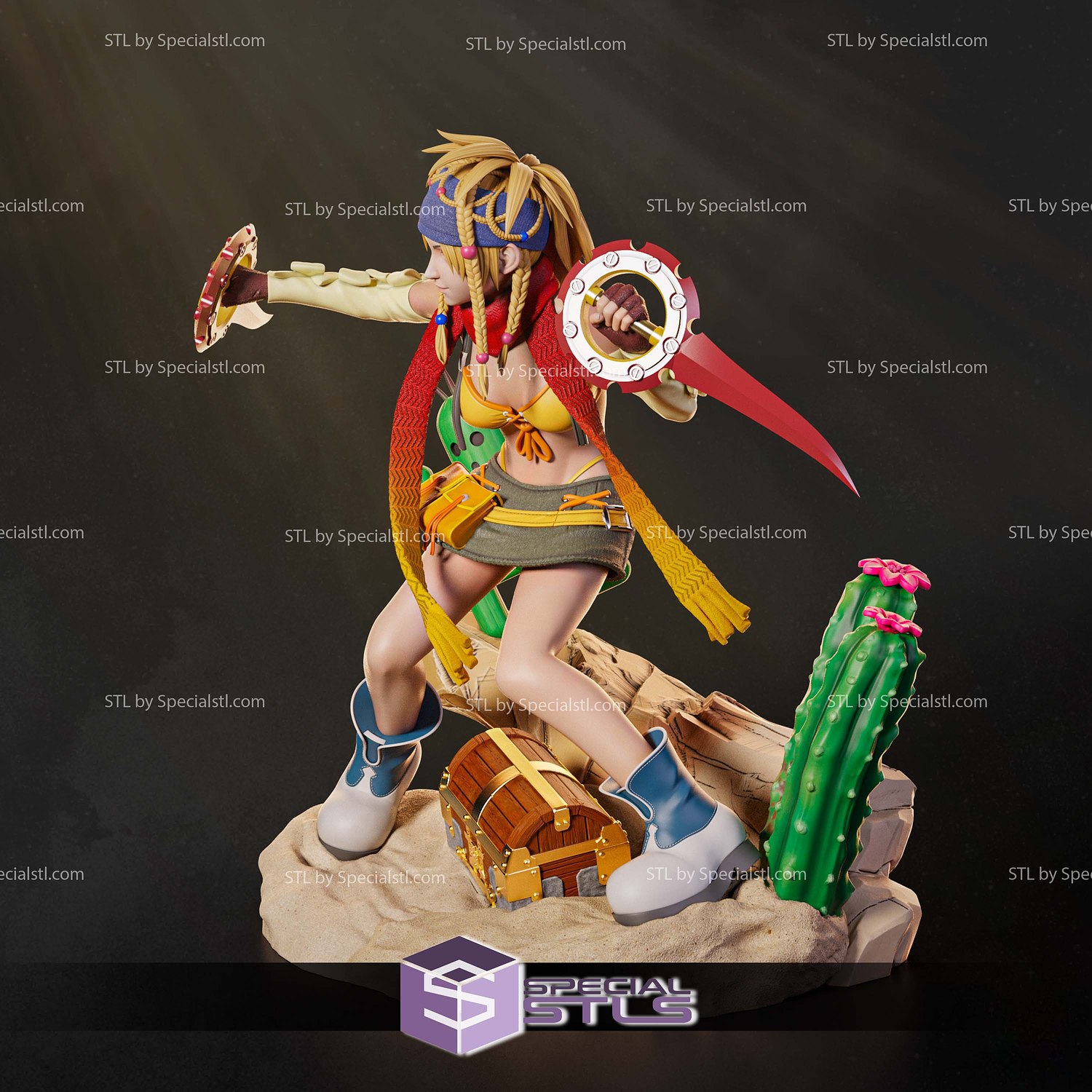 Rikku Final Fantasy STL Files 3D Model — view 4