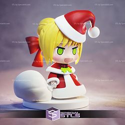 Nero Claudius Chibi Chirstmas Sculptures 3D Printing STL Model