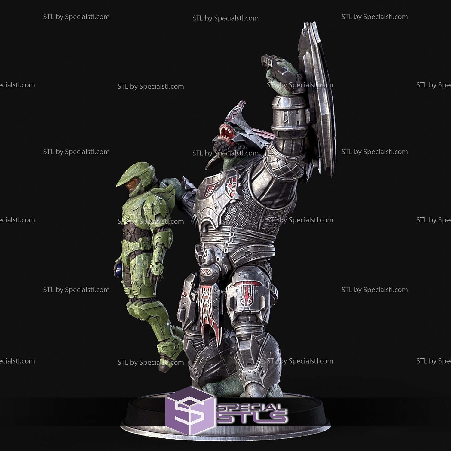 Brute Chieftain and Master Chief STL Files 3D Model — view 3