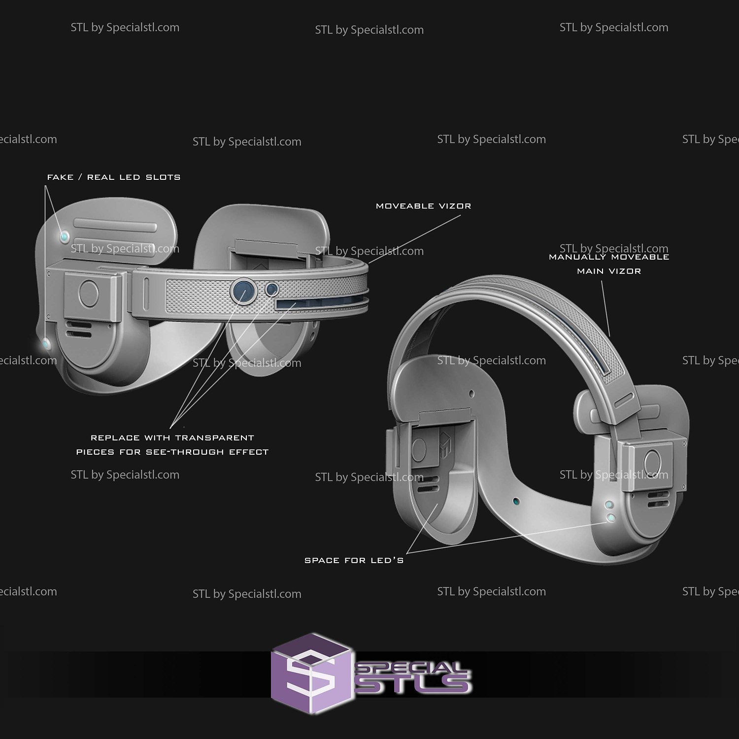 Cosplay STL Files KB Visor Skeleton Crew 3D Model — view 2