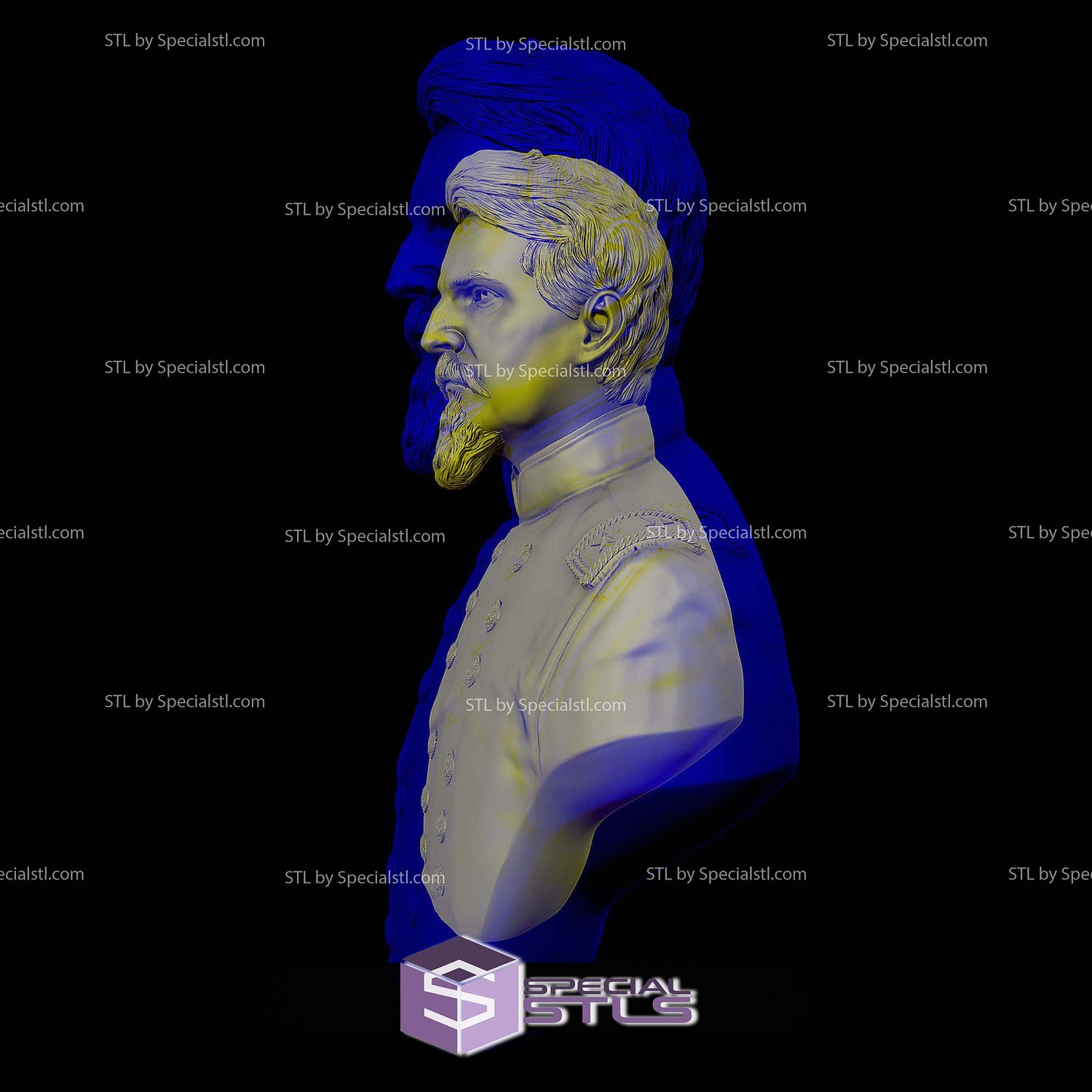 General Winfield Scott Hancock Bust 3D Printing Models STL Model — view 2