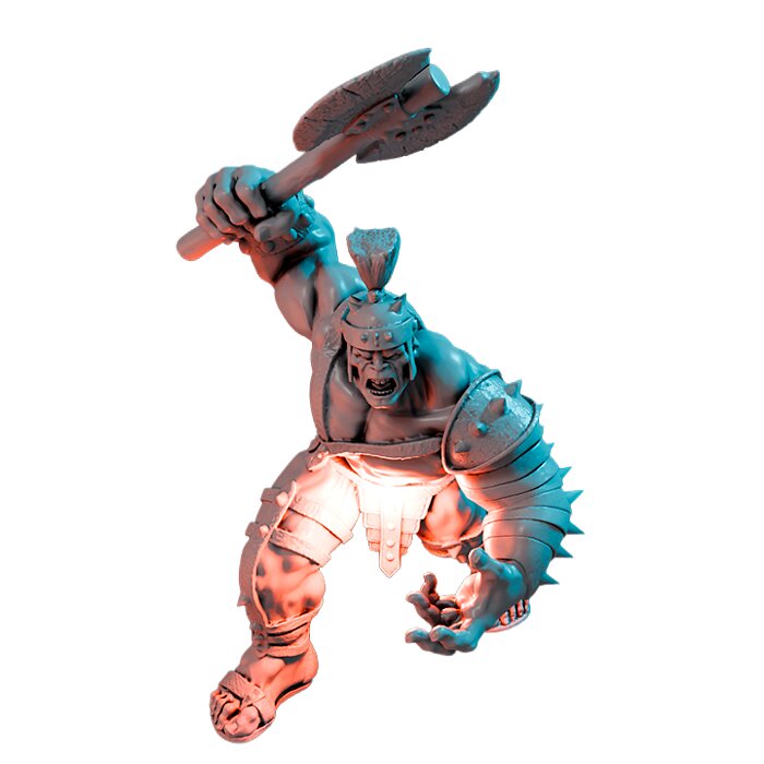 The Angry Gladiator II - Board Game Miniature STL 3D Model — view 3
