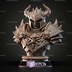 Mini Fantasy STL Collection Death Knight Bust 3D Model