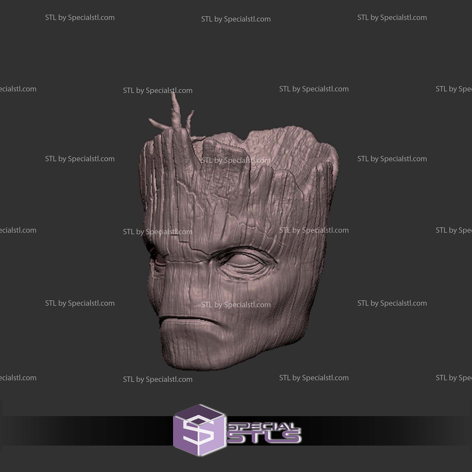 Custom Head STL Groot Normal 3D Model — view 2
