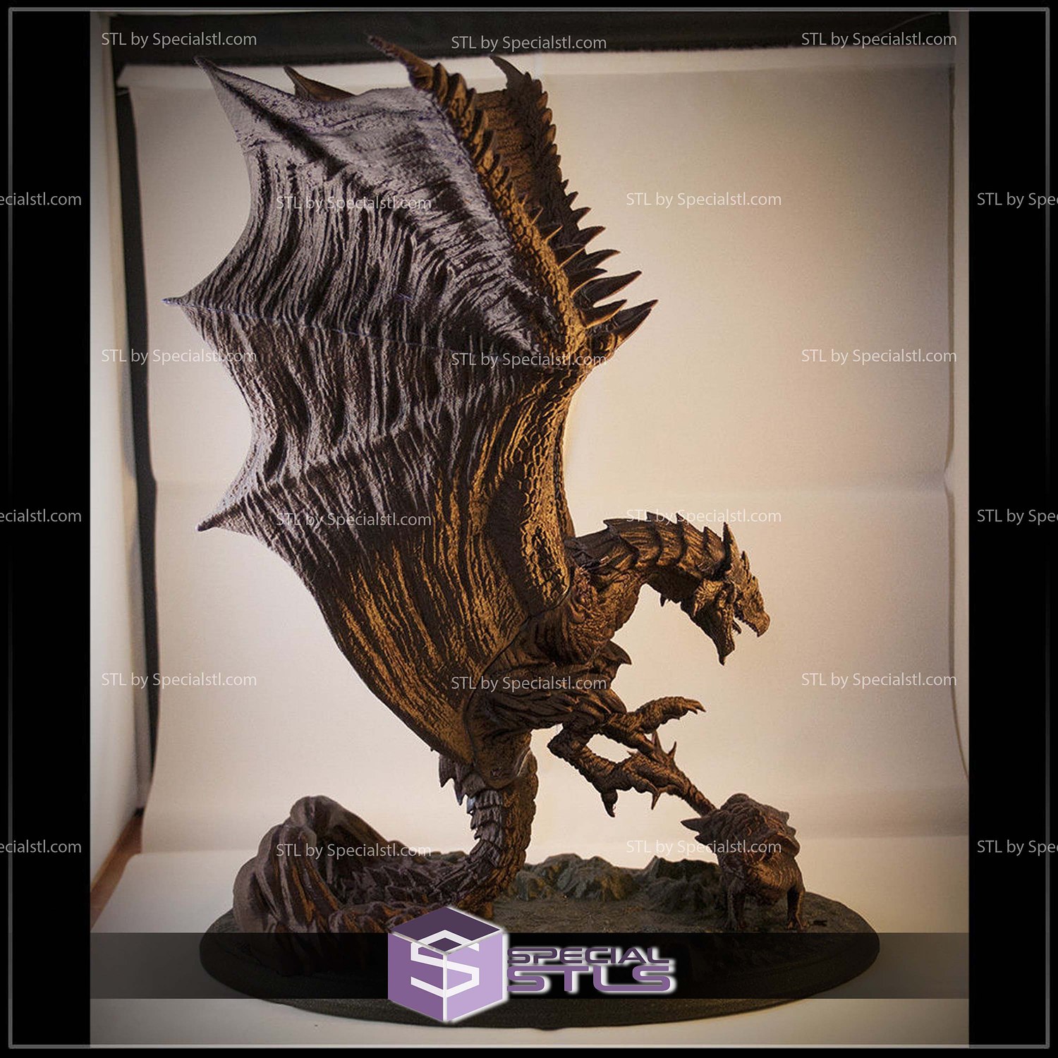 Monster Hunter Rathalos Diorama 3D Printer Files STL Model — view 5