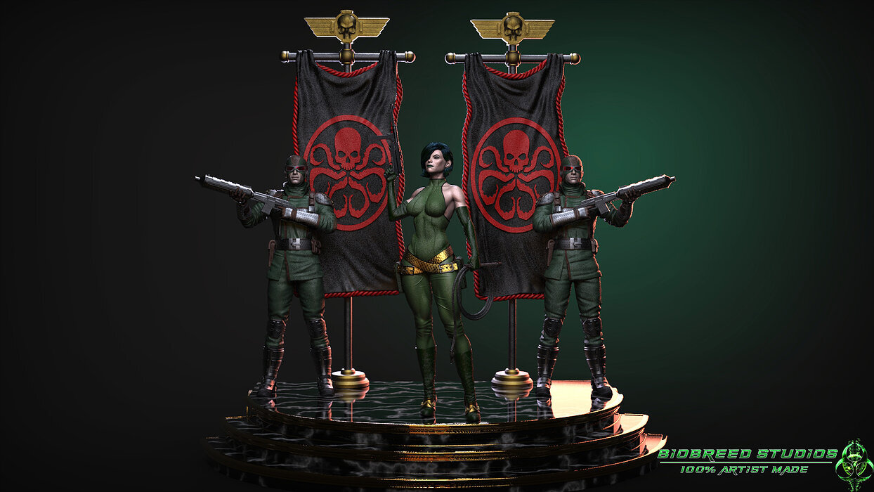 Marvel comics Viper Madame Hydra 3D OBJ Model — view 2