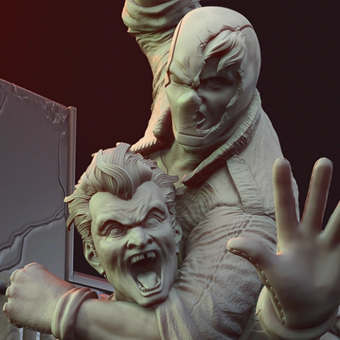 Red Hood vs Joker Diorama 3D Printing Model | Assembly STL Model