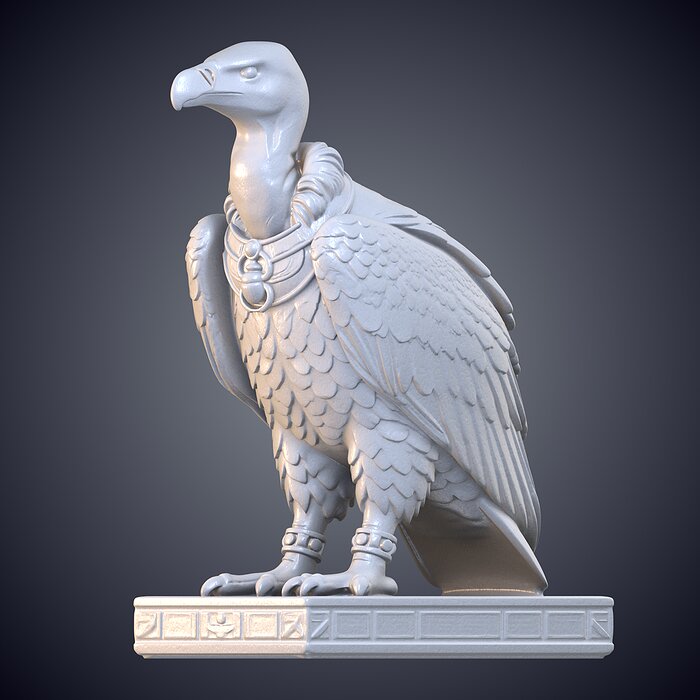 Ancient Egyptian Vulture Totem Statue PM-953 3D BLEND Model — view 3