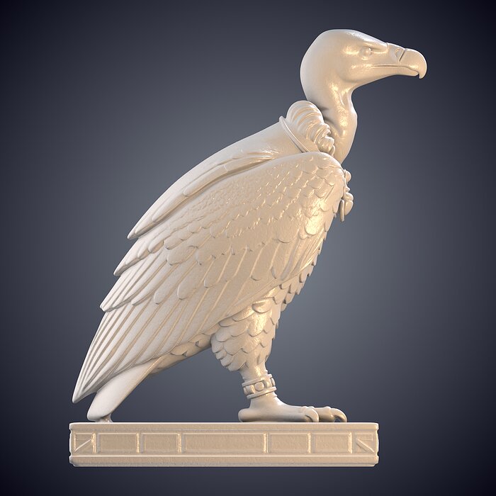 Ancient Egyptian Vulture Totem Statue PM-953 3D BLEND Model — view 6
