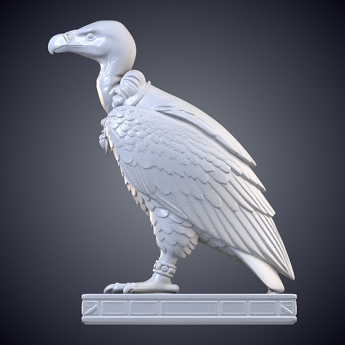 Ancient Egyptian Vulture Totem Statue PM-953 3D BLEND Model — view 7