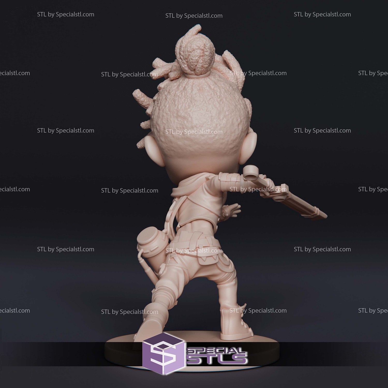 Chibi Ekko Arcane Sculptures 3D Printing STL Model — view 4