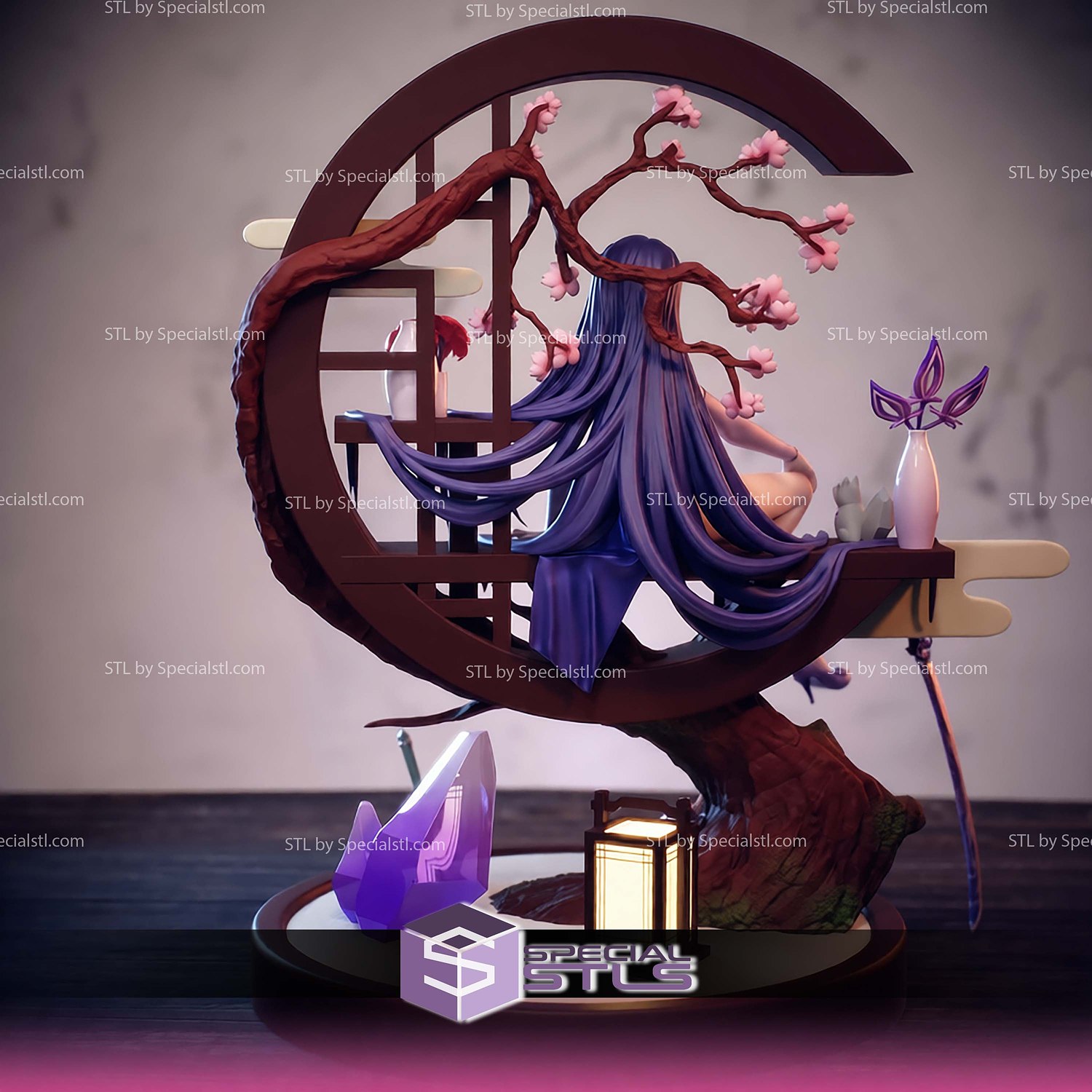 Qipao Raiden Shogun Genshin Impact STL Files 3D Model — view 3