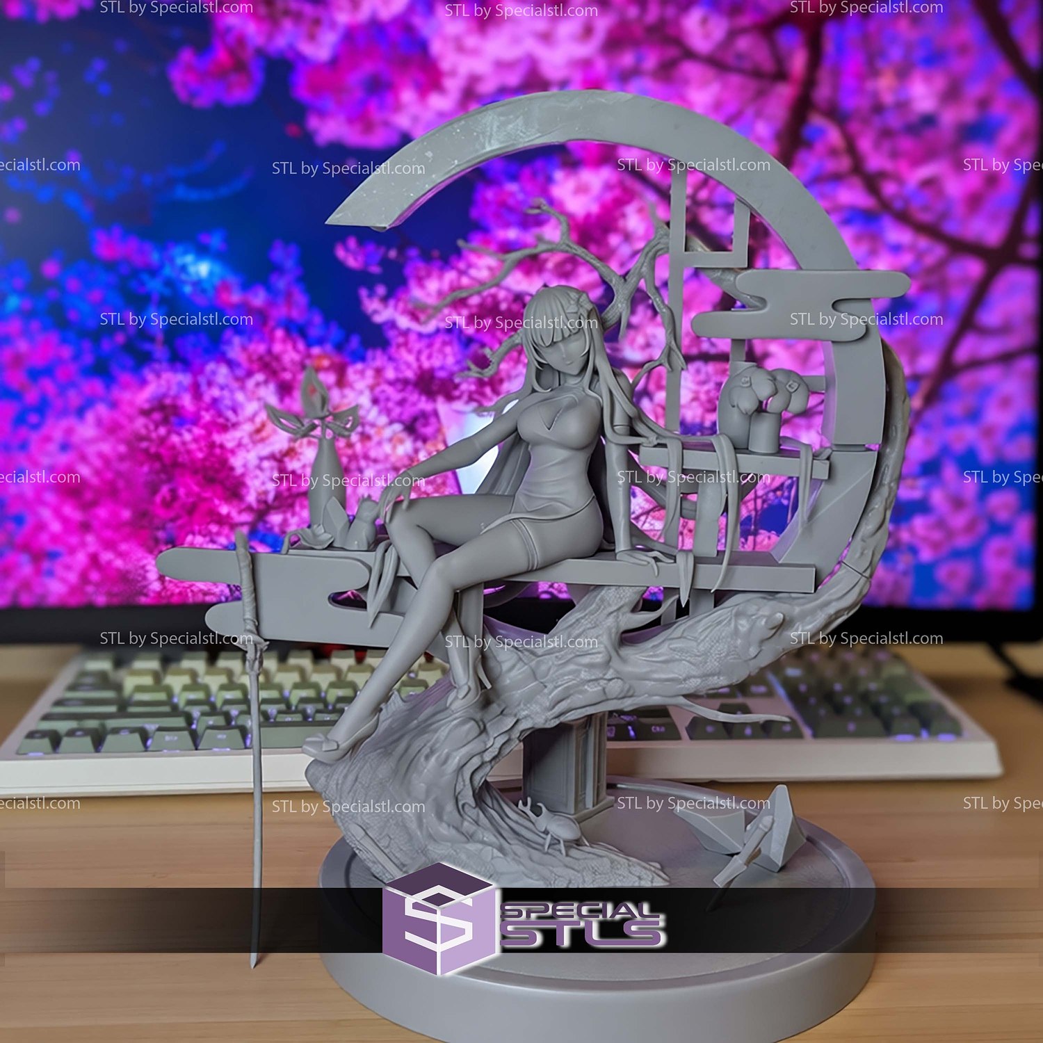 Qipao Raiden Shogun Genshin Impact STL Files 3D Model — view 5