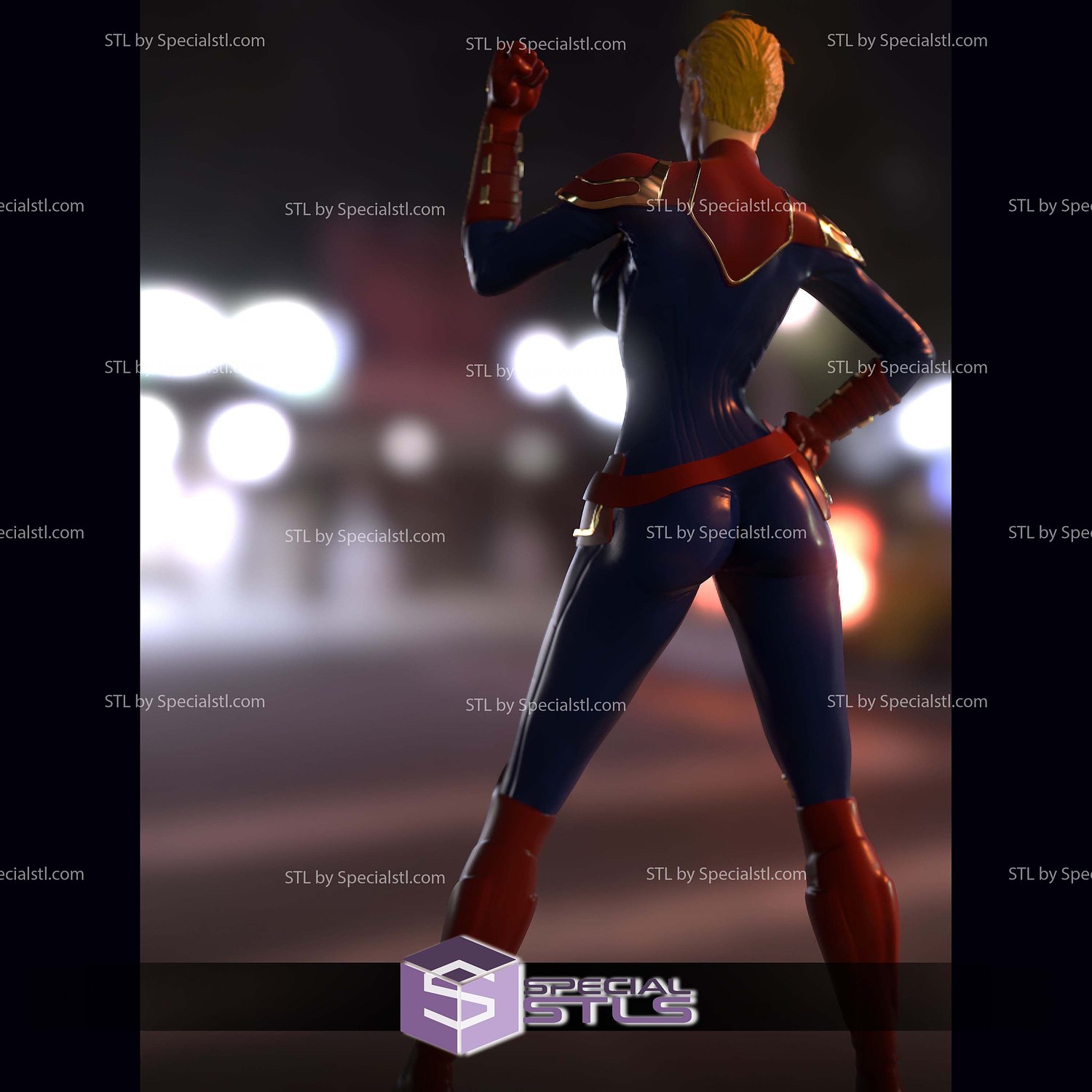 Captain Marvel No Cut OBJ Files 3D STL Model — view 2