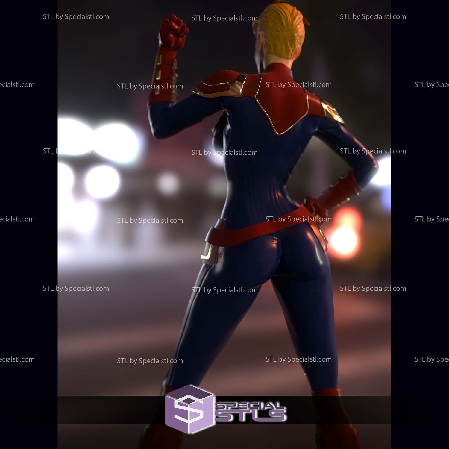 Captain Marvel No Cut OBJ Files 3D STL Model — view 4
