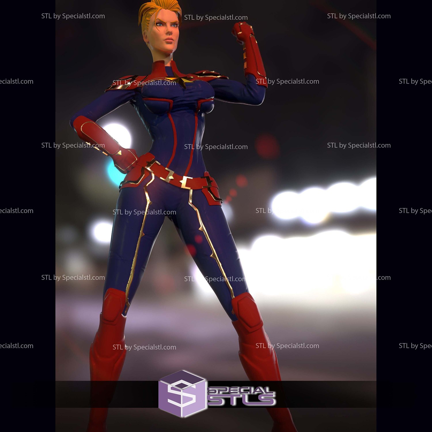 Captain Marvel No Cut OBJ Files 3D STL Model — view 5