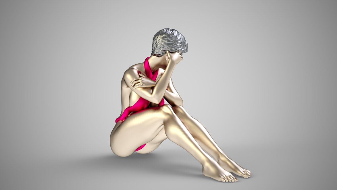 Fashion Pose 4 3D OBJ Model — view 3