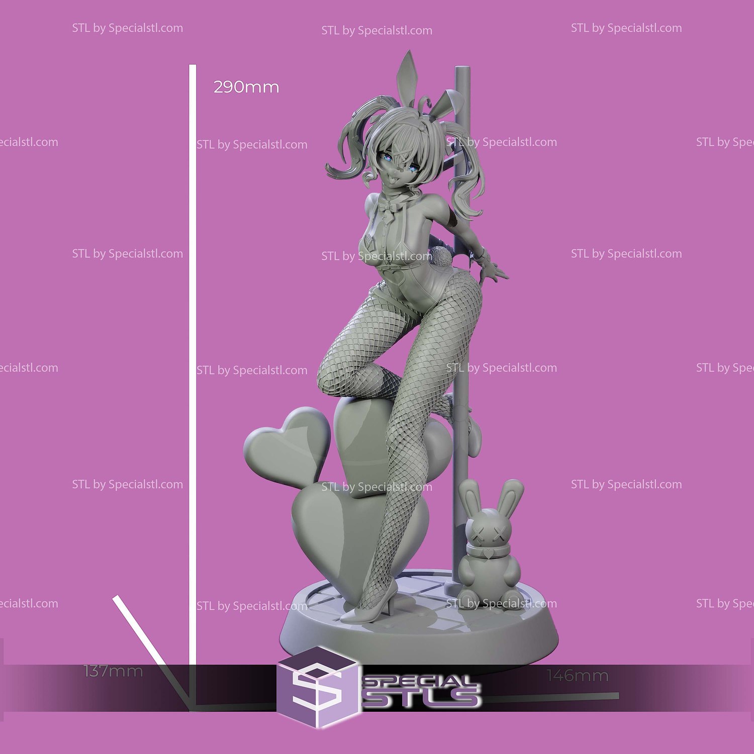 Rabbit Hole Hatsune Miku V2 STL Files 3D Model — view 7