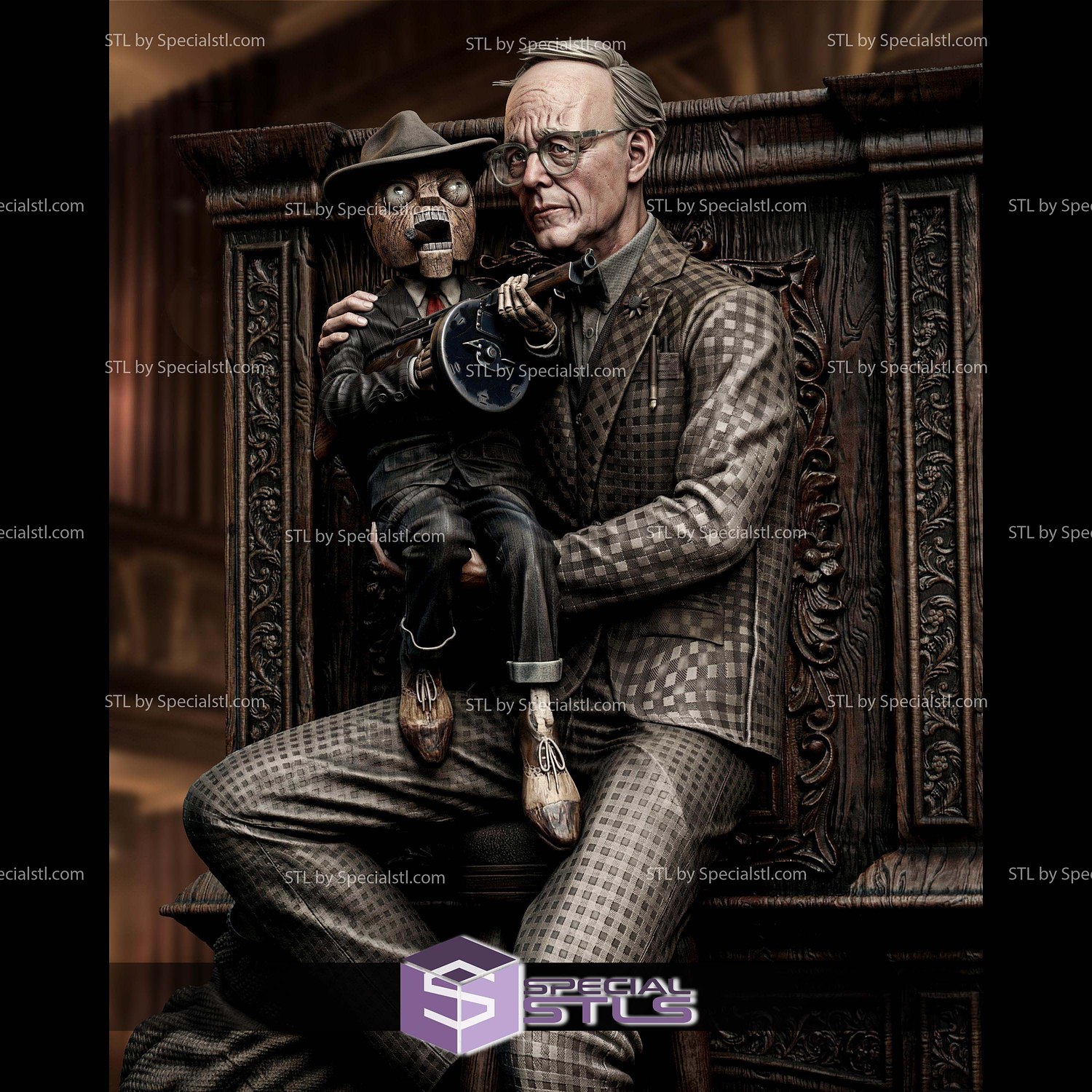 Scarface and Ventriloquist 370mm DC Villain STL Files 3D Model — view 2