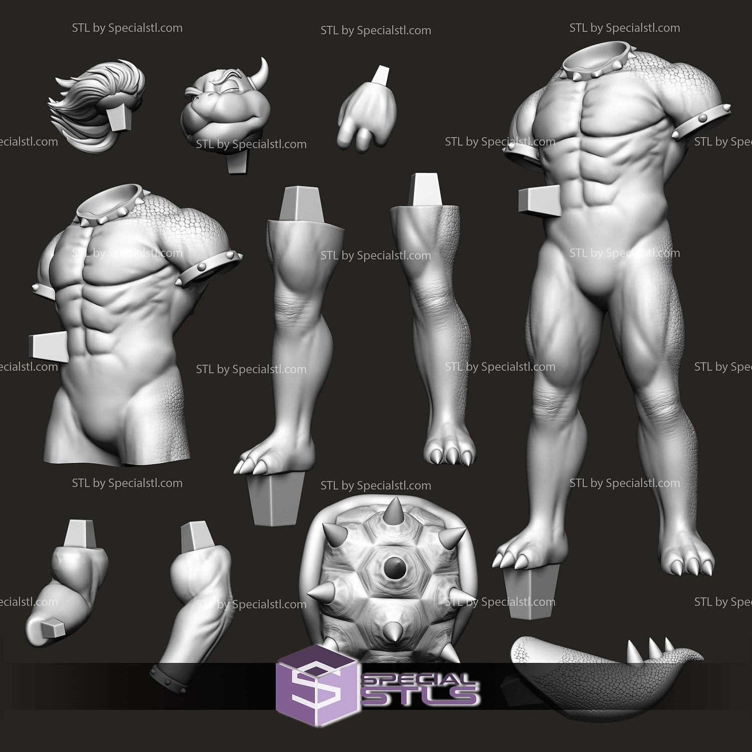 Bowser And Peach Mario Galaxy Movie STL Files 3D Model — view 3