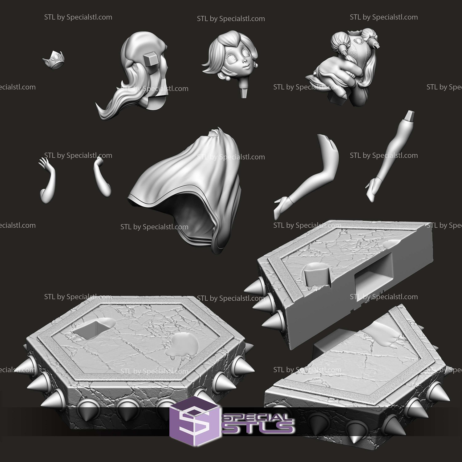 Bowser And Peach Mario Galaxy Movie STL Files 3D Model — view 4