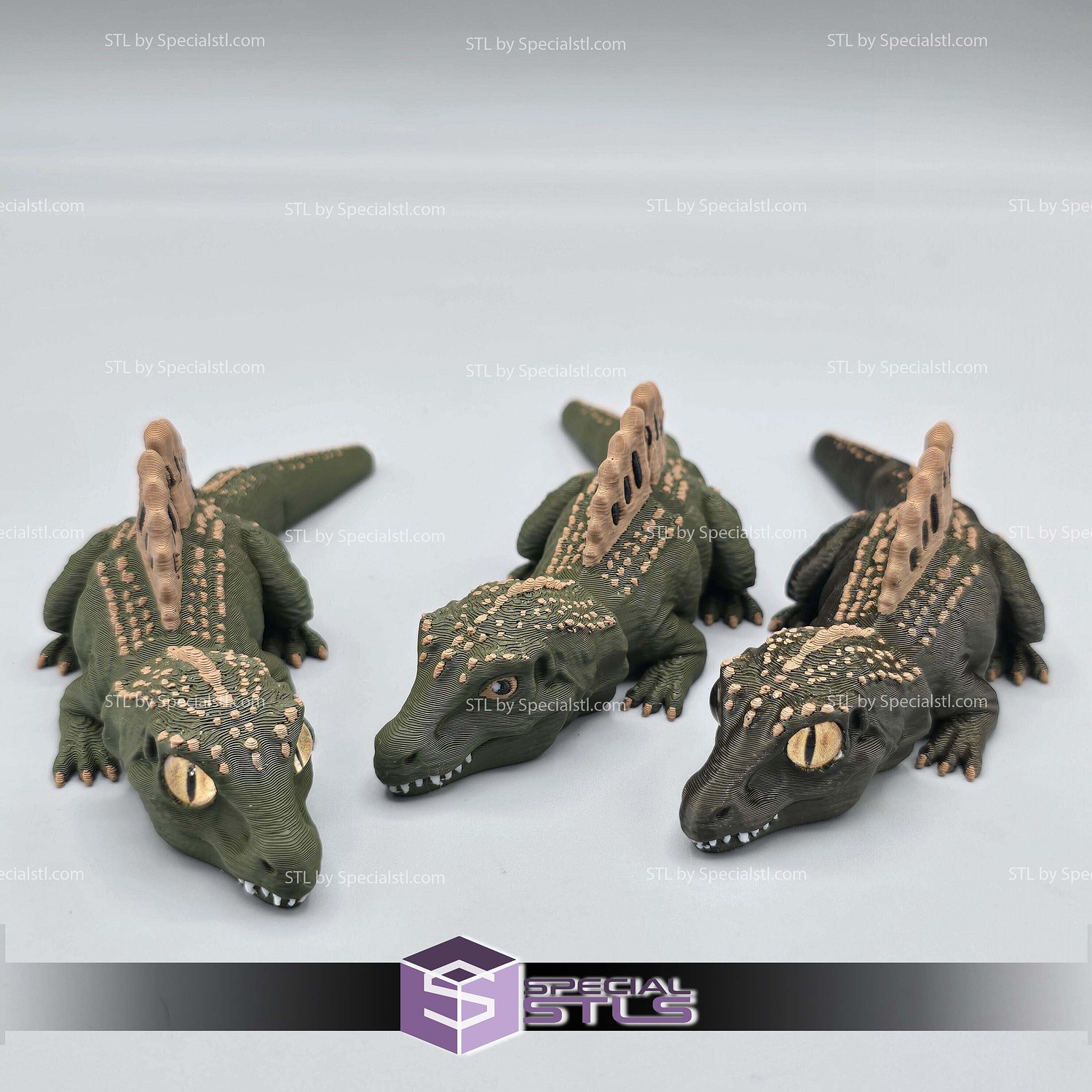 Super Basic STL Baby Spinosaurus Dinosaur Flexi 3D Model — view 4