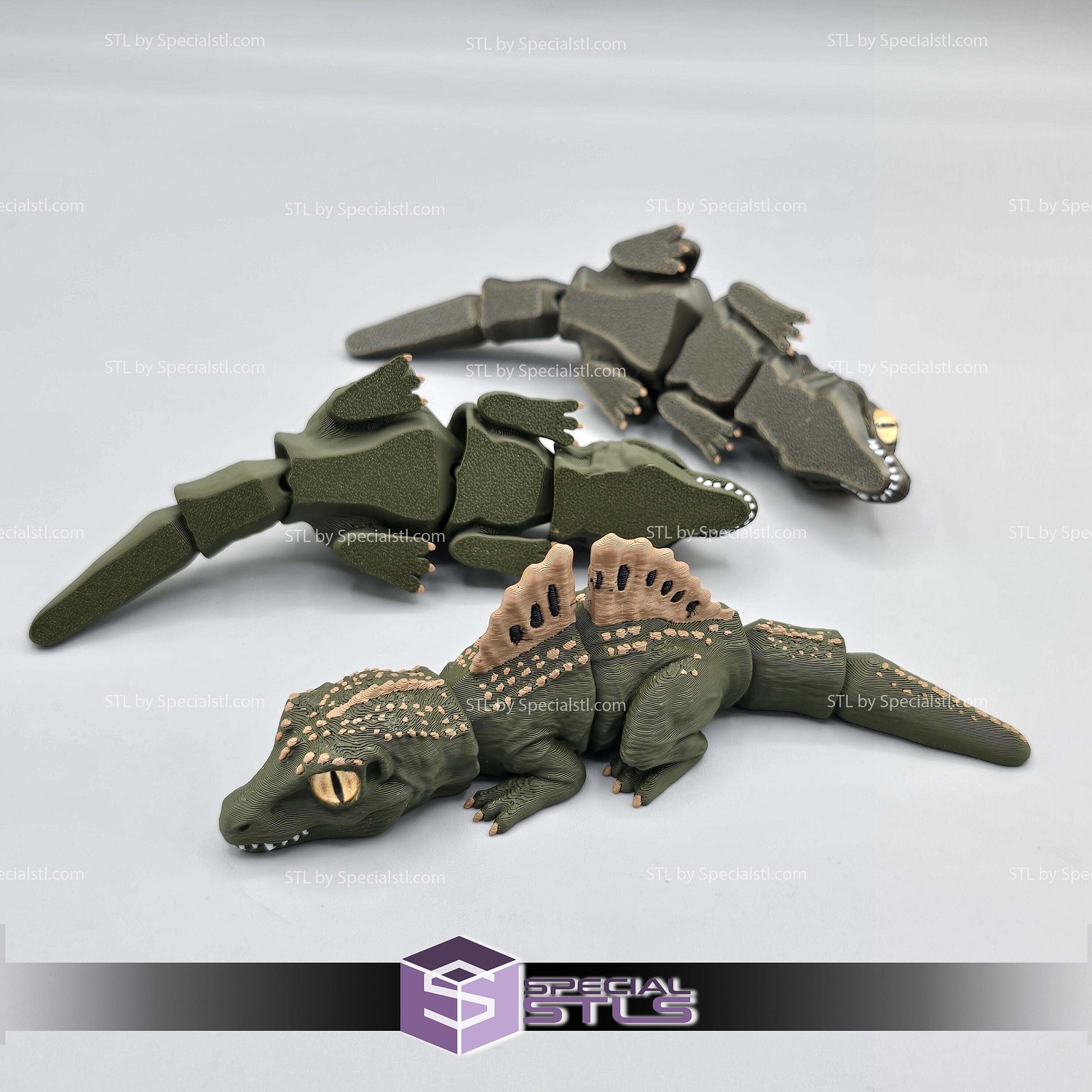 Super Basic STL Baby Spinosaurus Dinosaur Flexi 3D Model — view 5